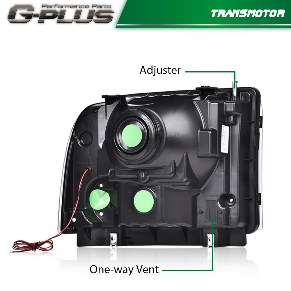 Suitable for 05-07F250F350F450F550Super Duty LED DRL headlights black- v