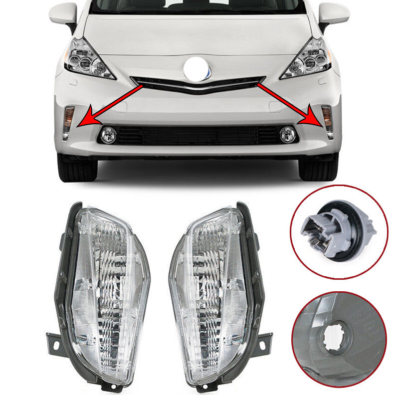 Pair Front Fog lamp Daytime Running Drive lamp for Toyota Prius V 2012 2013 2014