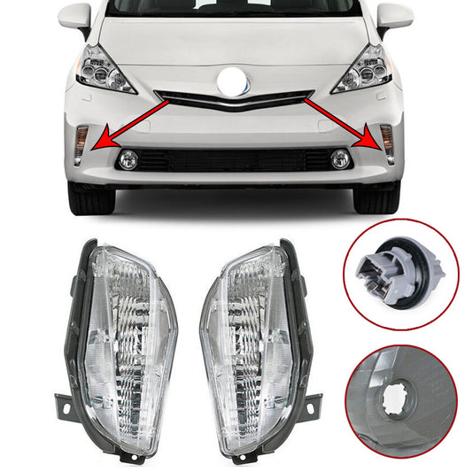 Pair Front Fog lamp Daytime Running Drive lamp for Toyota Prius V 2012 2013 2014