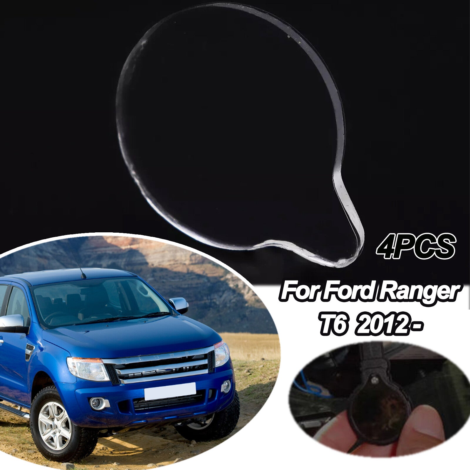 4PC Rain Light Sensor Gel Silicone Pad for Ford Ranger T6 2012 - Windscreen Chip