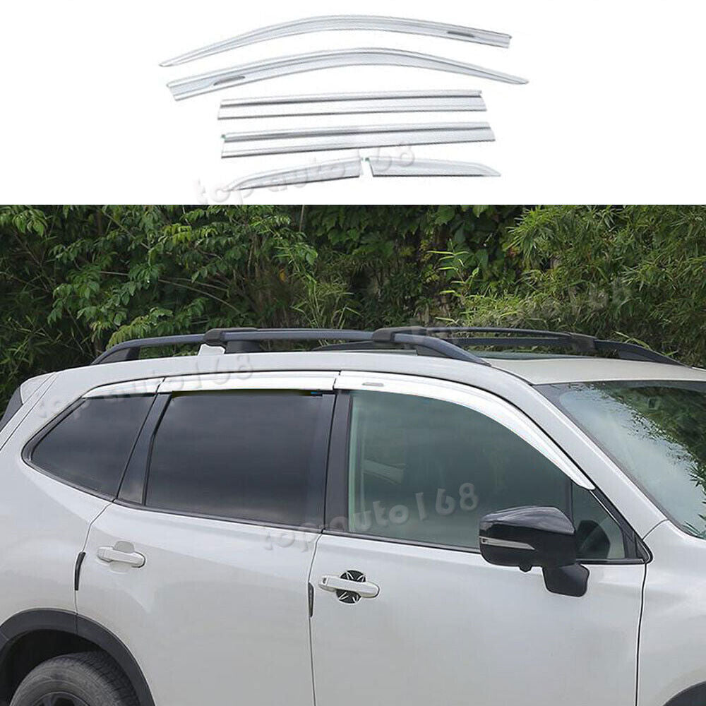 for Subaru Forester 2019-2024 silver Window Visors Sun Rain Guard Vent Deflector