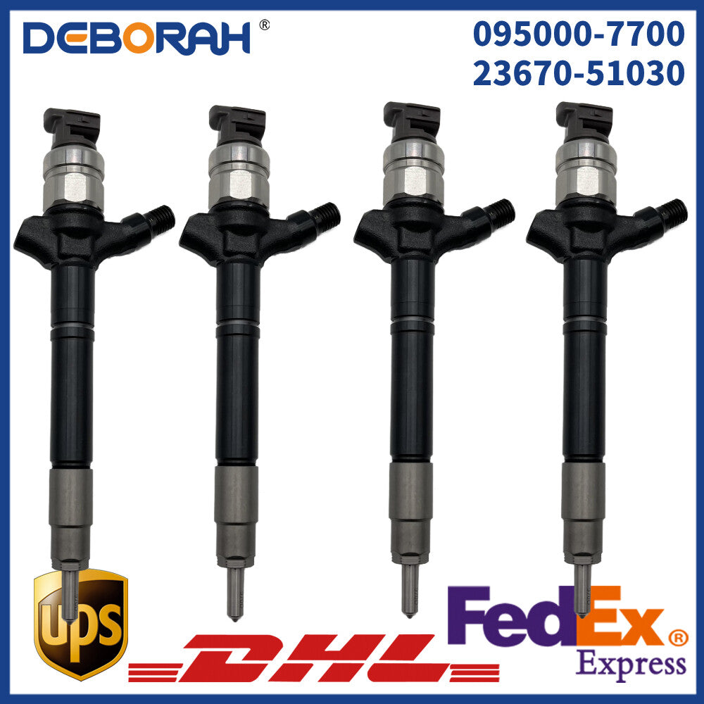 4PCS 095000-7700 23670-51030 Diesel Fuel Injector for Toyota 1VDFTV for Land Cruiser