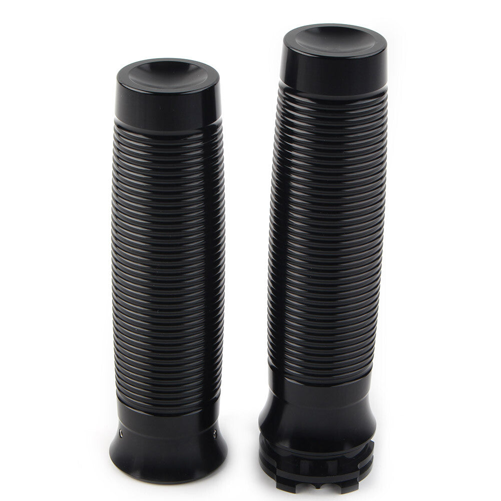 1 Motorcycle Black 25mm Handlebar Hand Grips for Harley Bobber Chopper Custom