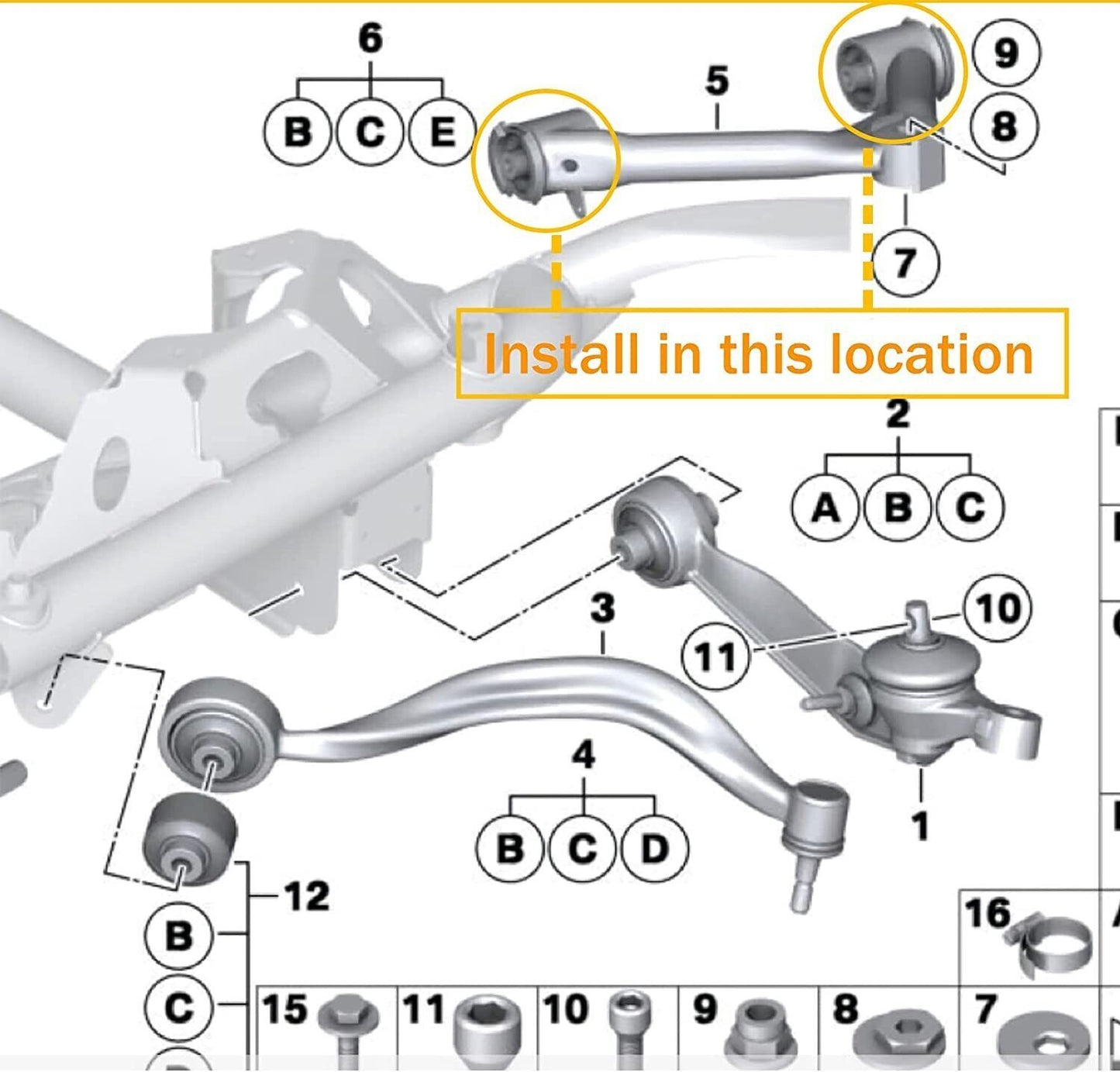 for Rolls-Royce for Phantom Front Lower Control Arm Bushing Kit Equipment Manufacturer: 31126762825