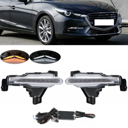 1 Set LED DRL Daytime Running Light Fog Lamps for Mazda 3 Axela 2017
