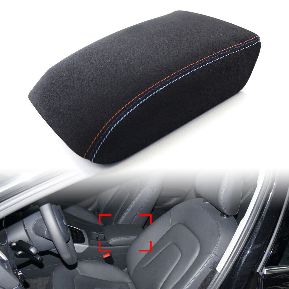 Leather Front Center Console Armrest Lid Cover for Audi A4 2009-2016