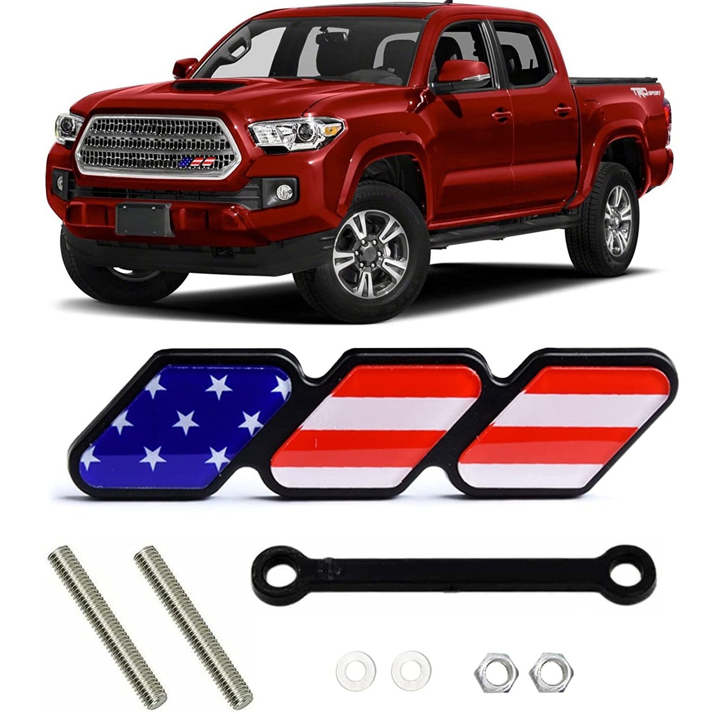 American Flag Front Grille Cover Badge Truck Accessory for Rav4 Highlander - n