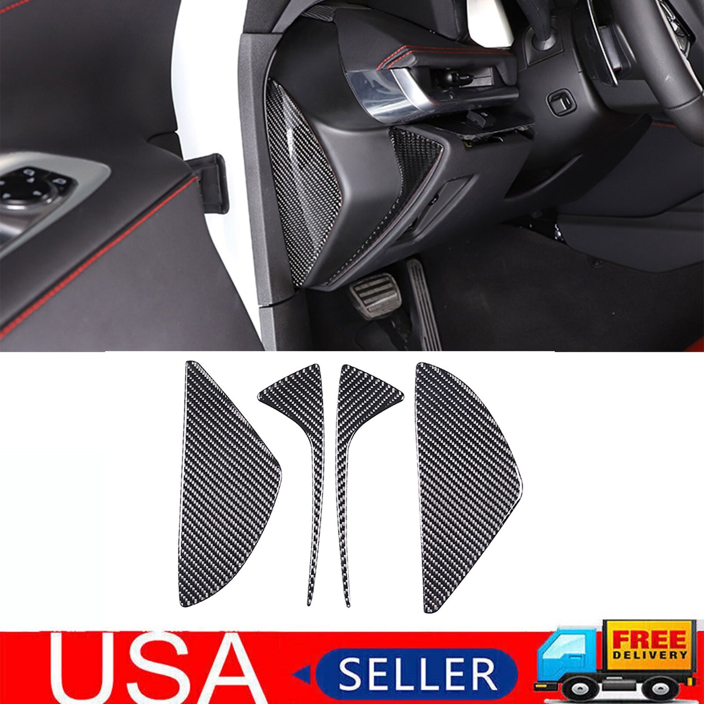 Front and Rear Window Triangle Glass Panel Trim Covers for Subaru Crosstrek 2023-24- v