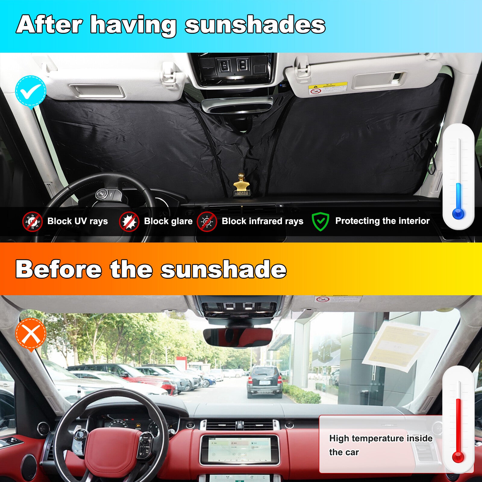 Sunshade windshield cover for Land Rover for Range Rover Sport 2014-22- n