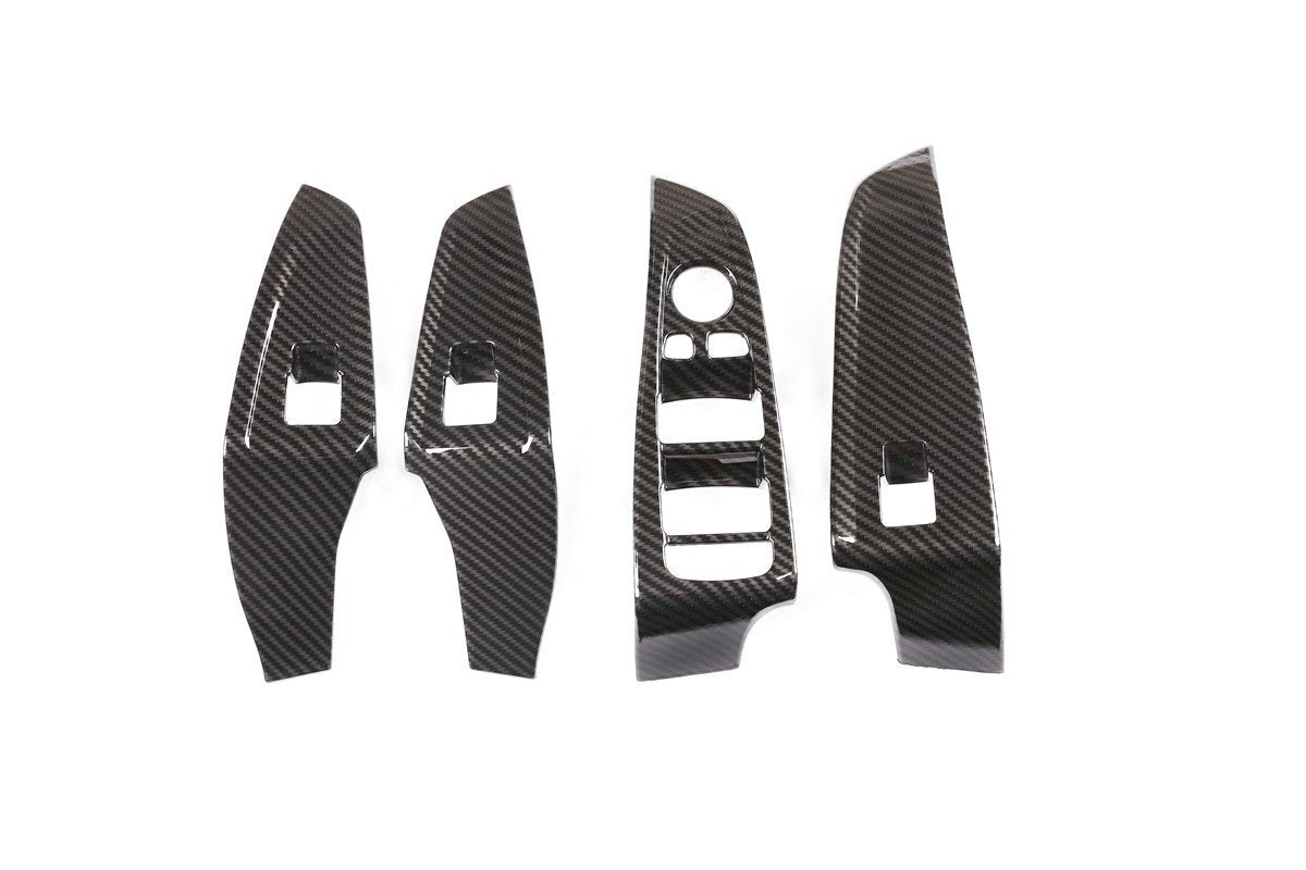 4¡ÁCarbon Fiber ABS Window Lift Switch Button Trim for BMW 3 Series G20 2019-2021