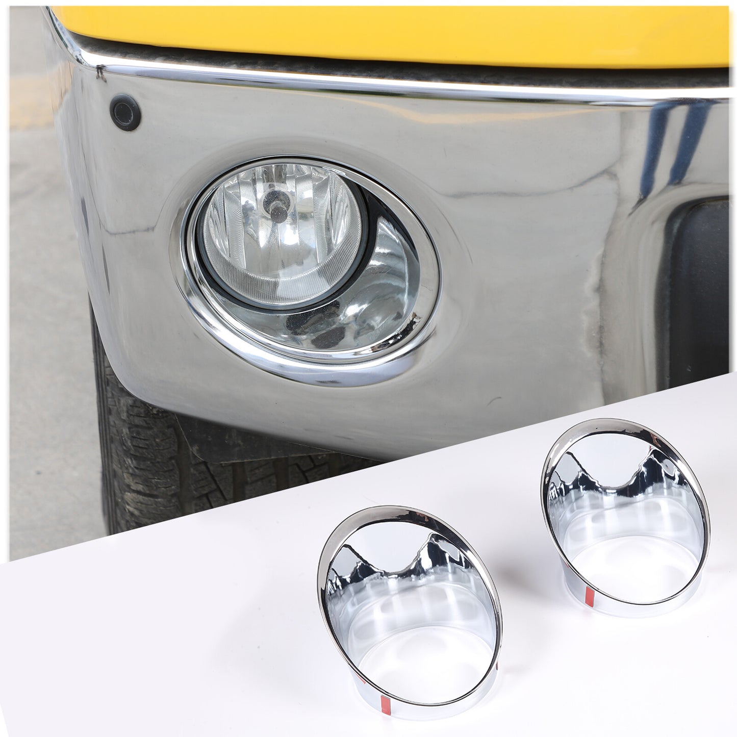 2-piece set of chrome front fog light cover trim rings suitable for Tenderloin 2007-2013 n