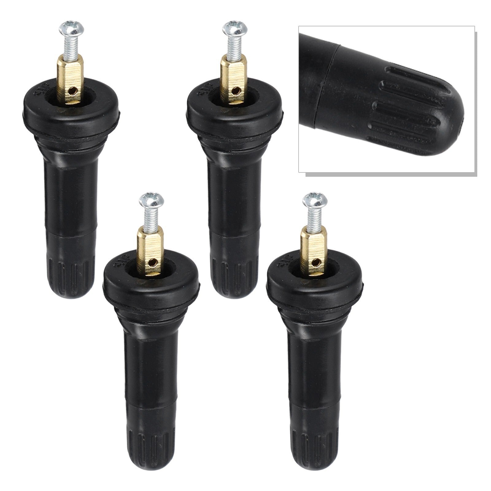 Equipment Manufacturer Replacement Rubber Valve Stems for JMC for Cadillac and for Chevrolet 4-Piece Kit