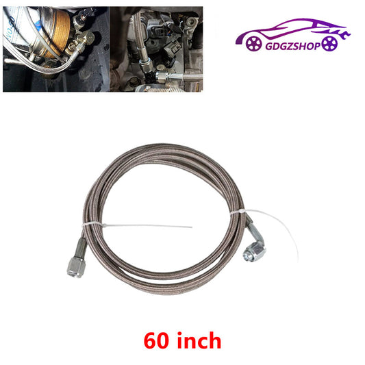 60 Turbo Oil Feed Line Stainless Braided PTFE Line 4AN 90¡ã Straight Hose End