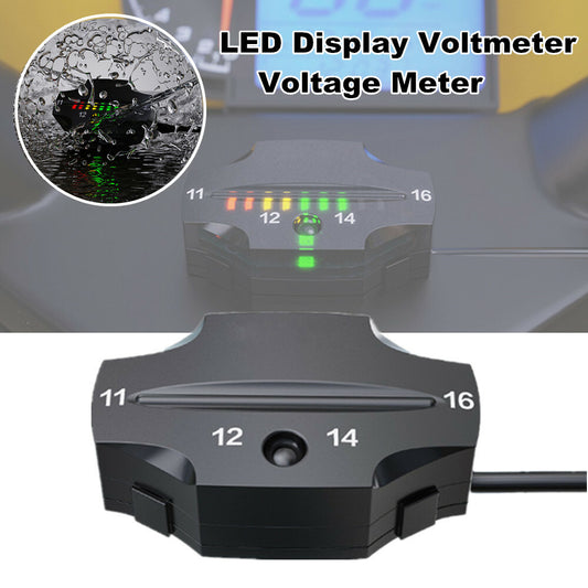 12V Motorcycle Scooter LED Display Voltage Meter, Guage Voltage Tester (1 piece) n