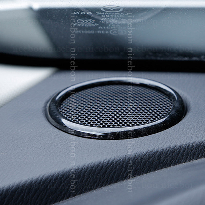 2P Carbon fiber color Speaker Cover Loudspeaker box Fit for Mazda CX-3 CX3 16-18