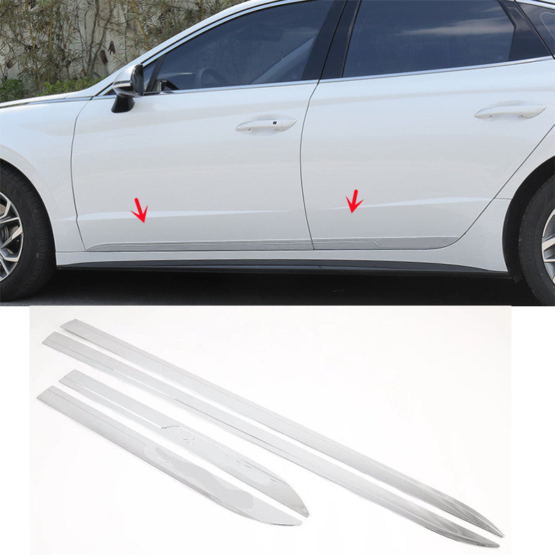 4x for Hyundai Sonata 2020-2023 Chrome ABS Body Door Side Sill Guard Cover Trim