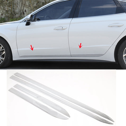 4x for Hyundai Sonata 2020-2023 Chrome ABS Body Door Side Sill Guard Cover Trim