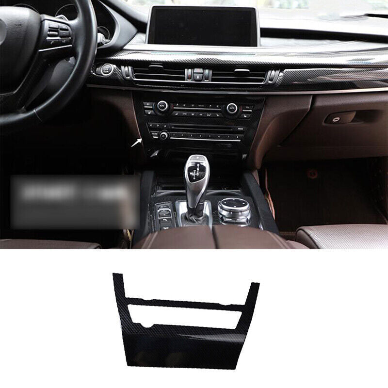 for BMW X5 F15 2014-18 ABS Carbon Fiber Console CD Button Control Frame Trim 1P