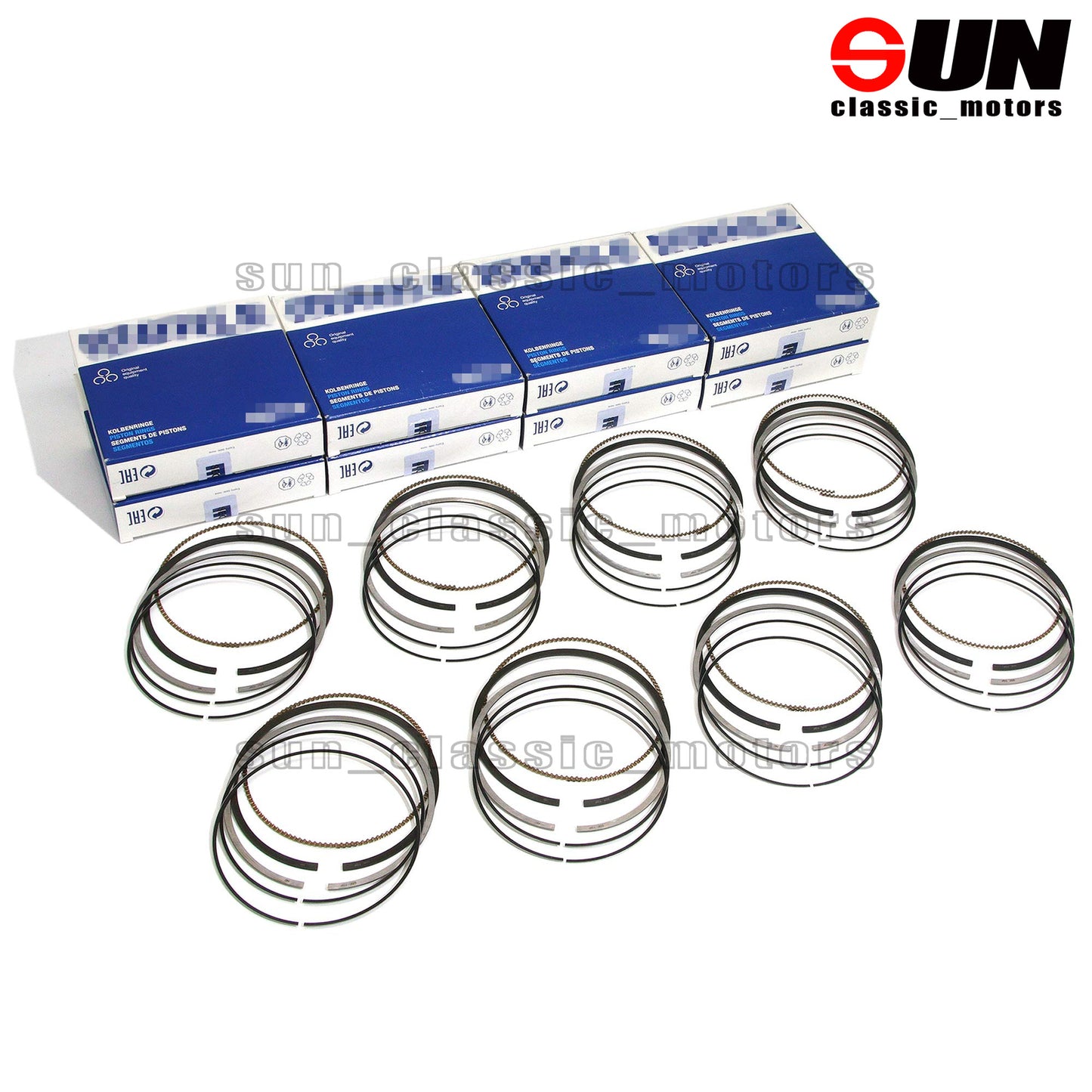 8-piece piston ring set suitable for E500, S500, ML500, W164, W211, M113 5.0 V8