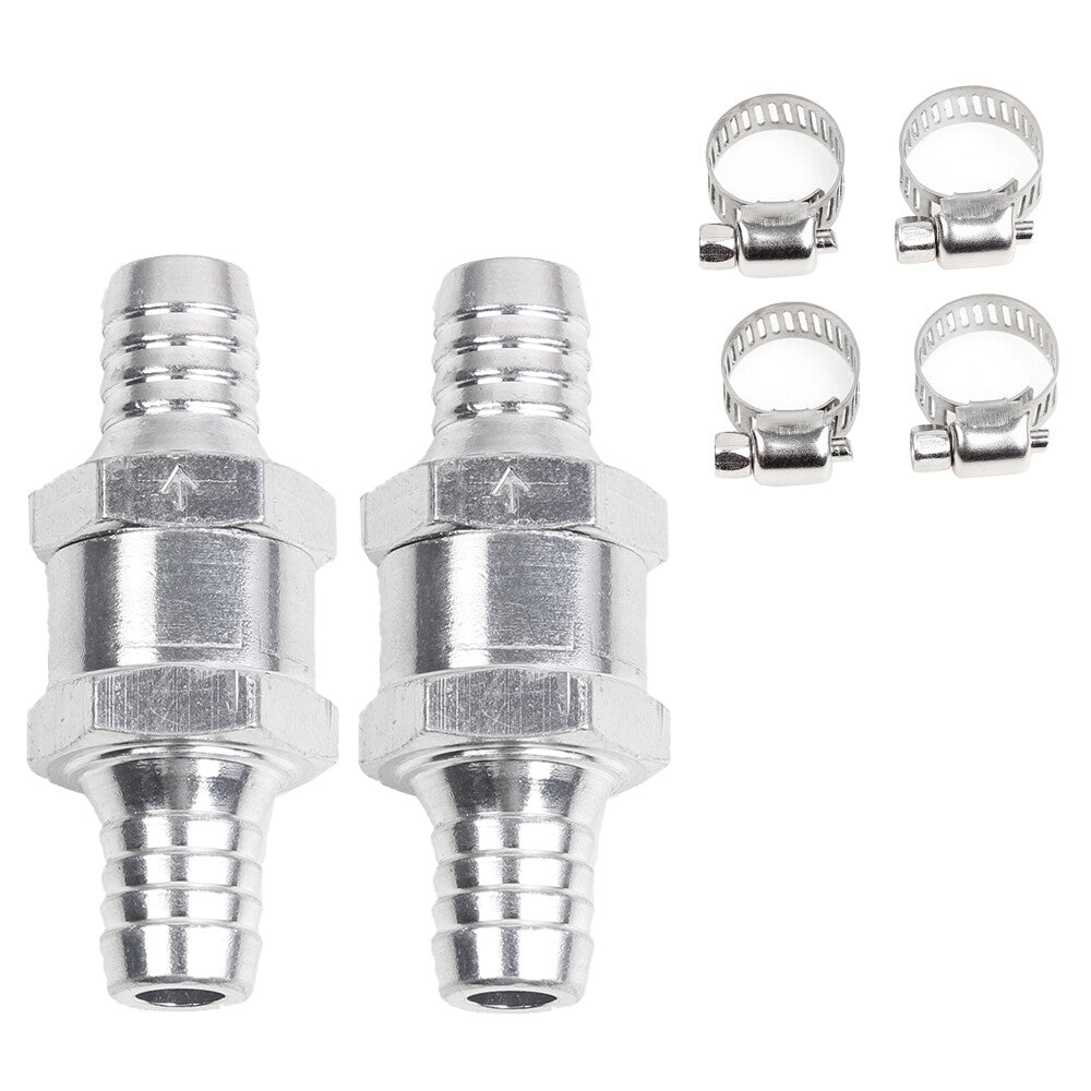 12mm Fuel Non Return One Way Check Valve Petrol Diesel 1/2+4Pcs Hose Clamps Q