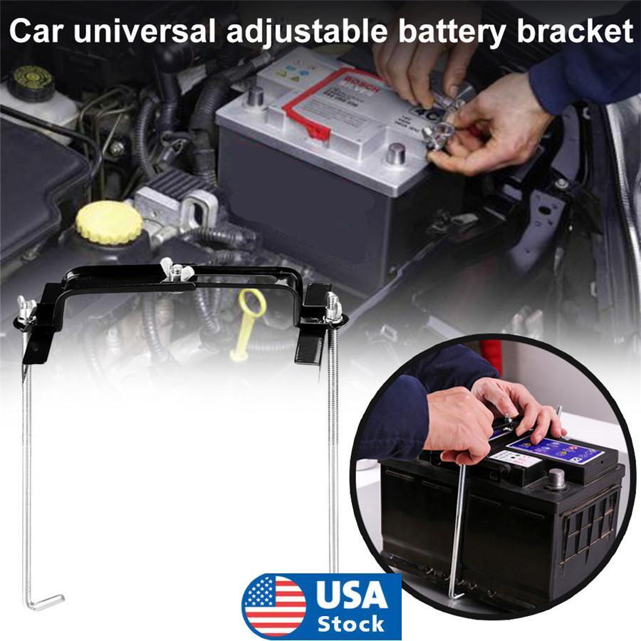 Car Storage Battery Holder Adjustable Stabilizer Metal Rack Mount Bracket Stand Q