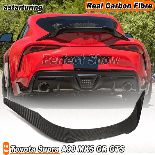 for Toyota Supra A90 MK5 GR GTS Real Carbon Fiber Rear Trunk Spoiler Wing Lip