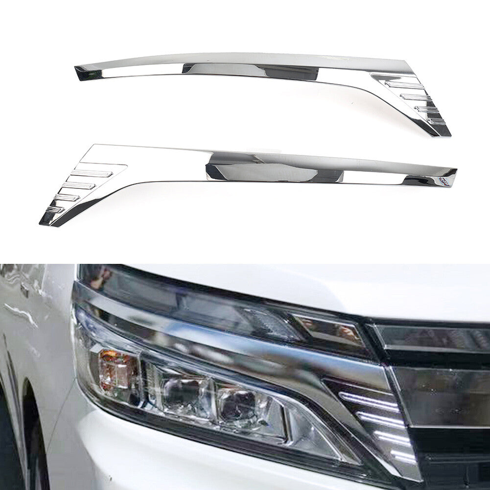 Car Headlight Lamp Light Trim ABS Chrome Fit for Toyota Voxy R80 2018 2019 2020 Pair
