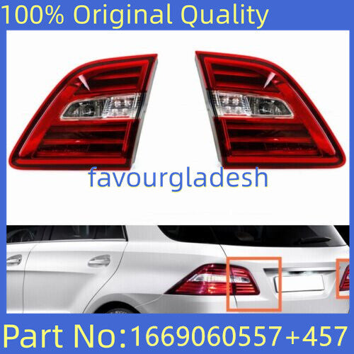 Pair Inner Rear Tail lights for Mercedes-Benz W166 ML300 ML350 ML400 2012-2015