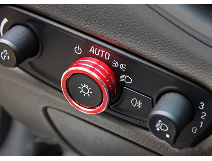 4pcs Red Aluminum Console CD Button Ring Trim For 2016-2020 for Chevrolet Malibu XL