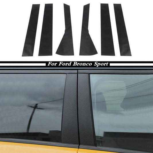 For 2021-2023 Bronco Sport Carbon Fiber Door Window Pillar Post Trim Decal v
