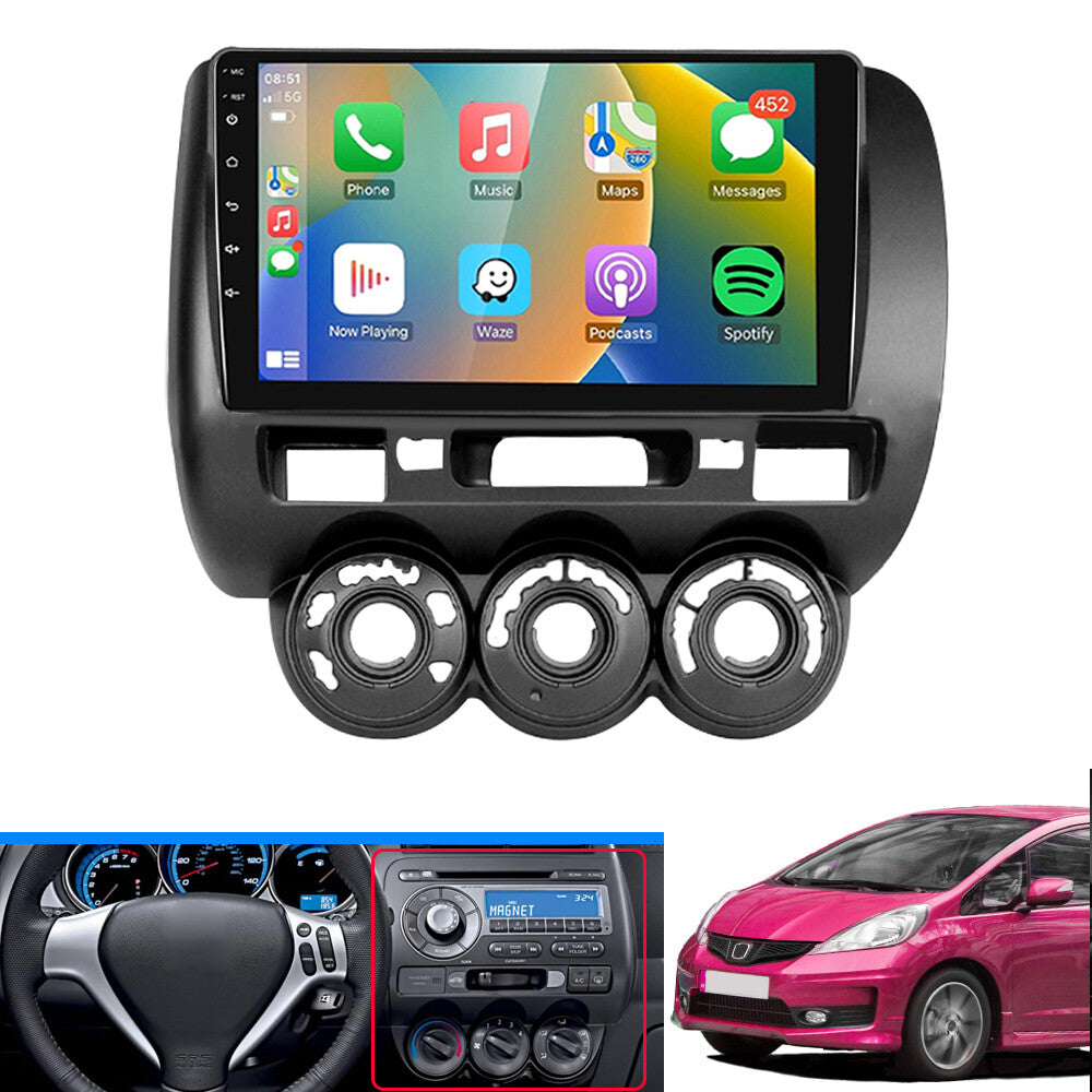 Fascia car stereo radio for Honda Jazz manual A/C right wheel panel 2 DIN frame - n
