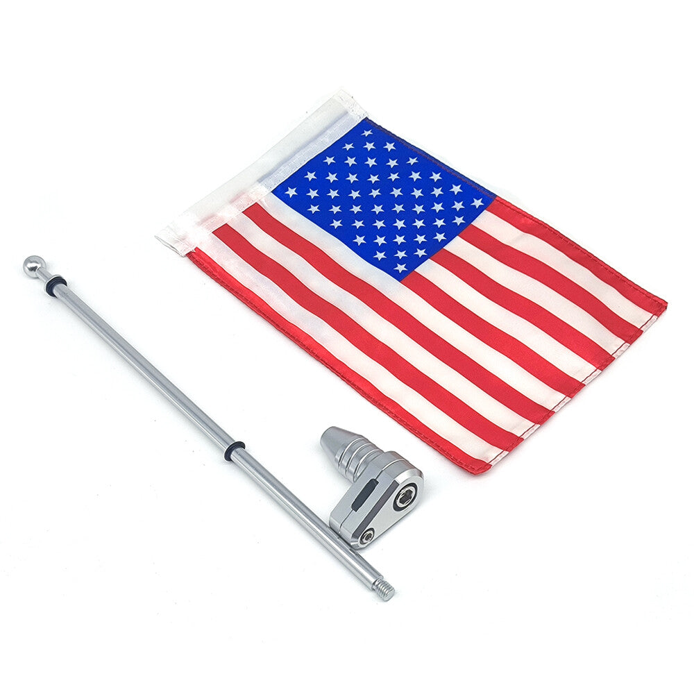 Chrome Universal Motorcycle American Flag Pole Luggage Rack Mount for Honda - n