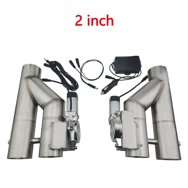 2'' Double Electric Exhaust Control Valve Downpipe Kit Dual-flap wireless Remote Q