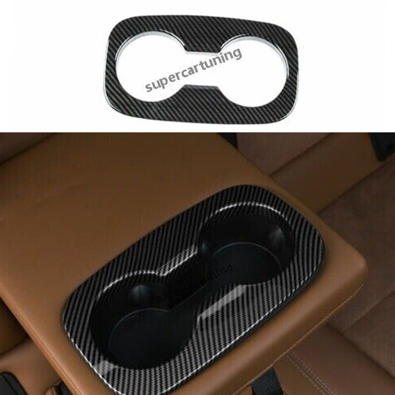 Carbon Fiber Rear Water Cup Panel Cover Trim 1PCS for Buick Envision S 2020-2021