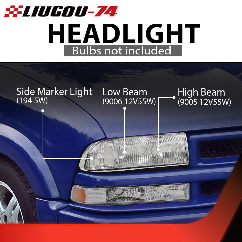 Suitable for 98-05 for Blazer headlight headlight assembly kit 98-04 S10 left and right - v