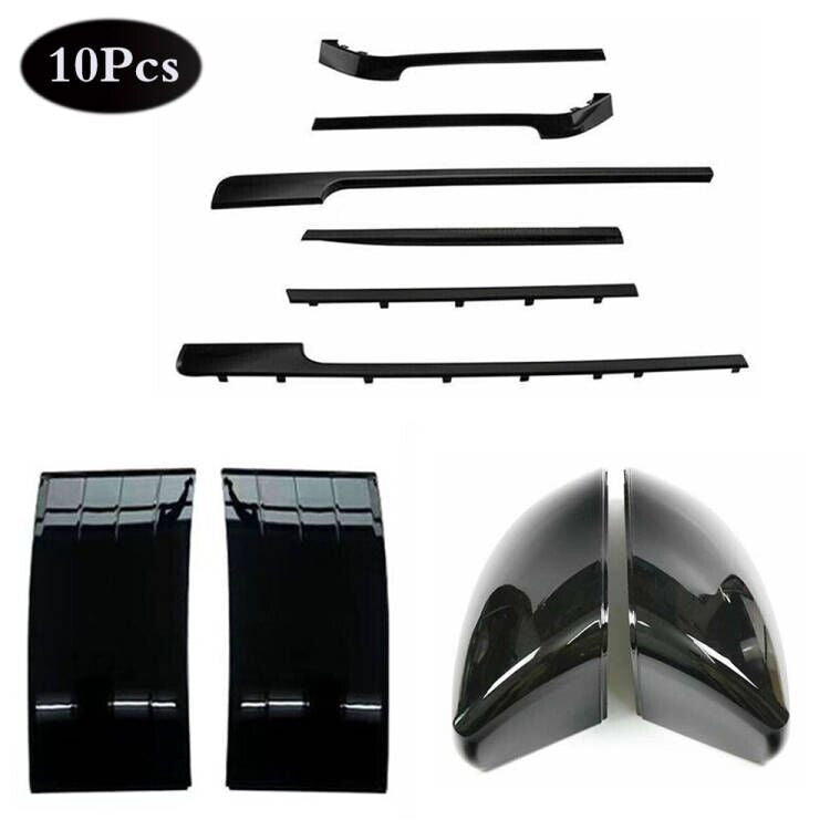 Door Side Body Molding Trim Strip Kits+Mirror Caps for Range Rover 2013-22 Black
