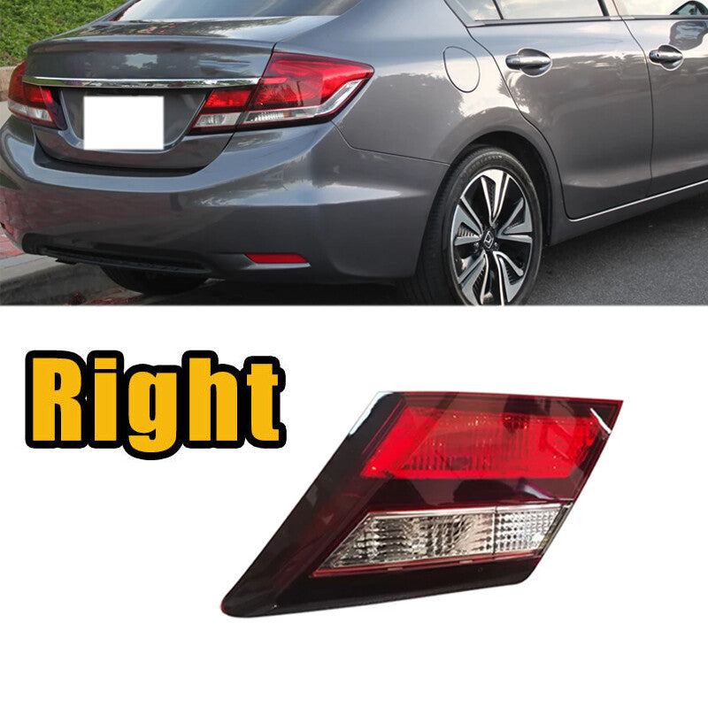 Halogen taillights are suitable for 2013-2015 for Honda for Civic sedans, with the right inner light being clear/red and featuring a bulb.
