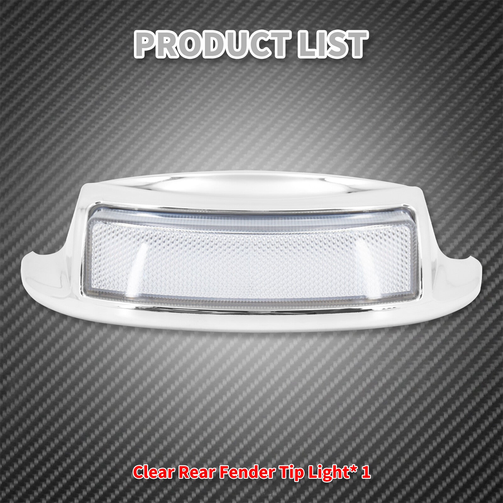 Rear Fender Clear Len Tip Light Fit for Harley Touring Electra Glide 2016-2023 Q