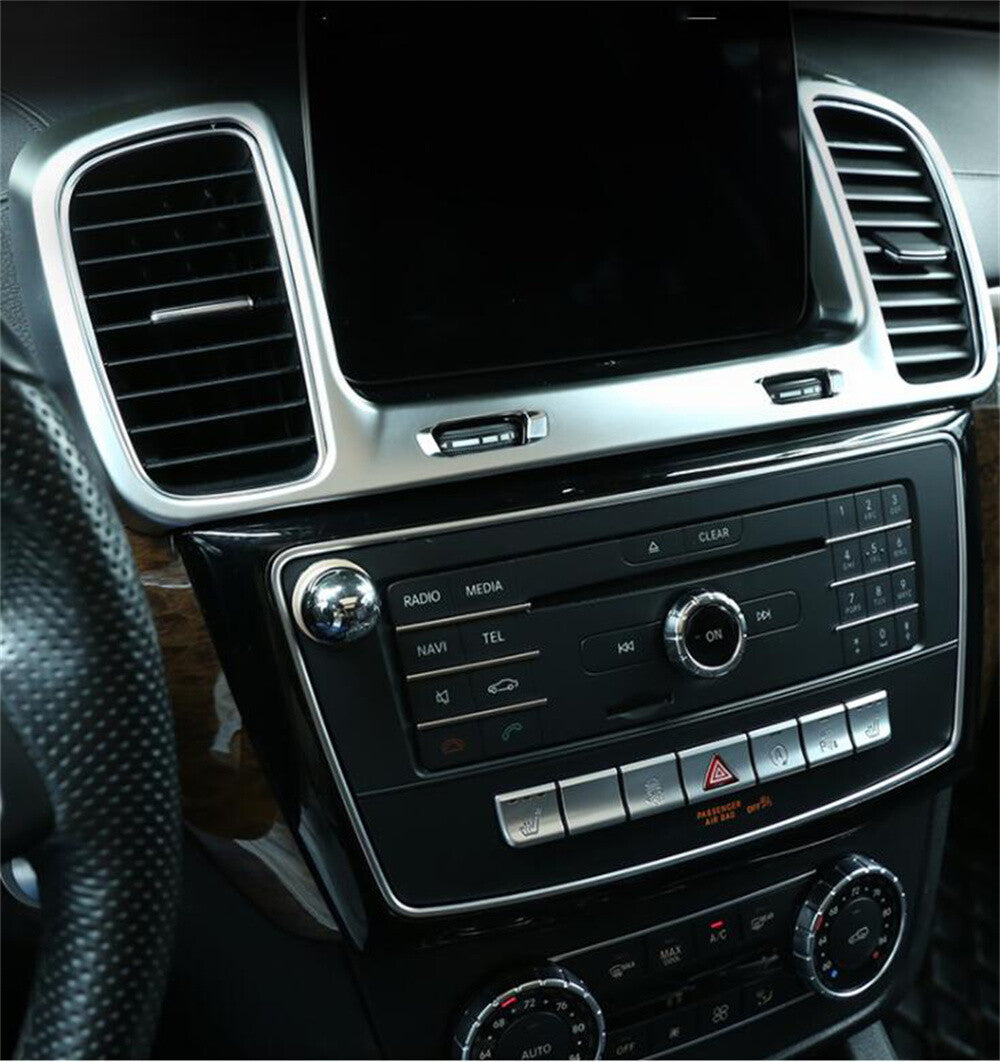 Silver ABS Central Console Air Outlet Vent Panel Trim for Benz GLE GLS 2016-2019