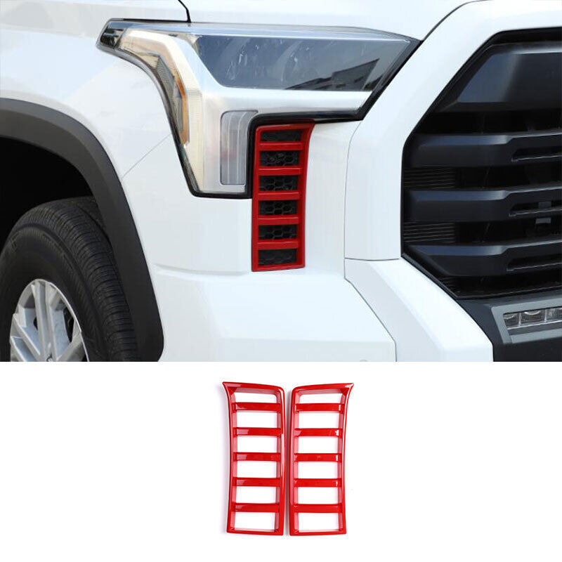 For Tundra 2022-2024 ABS Red Front Fog Light Lamp Cover Trim 2PCS n