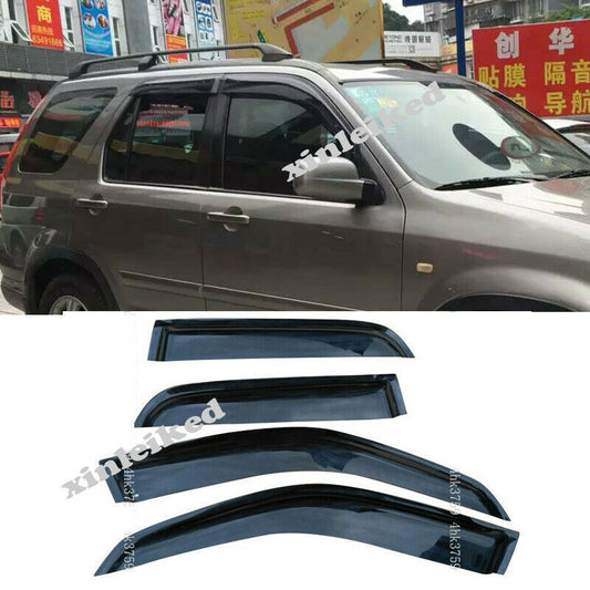 For 2002-2006 for Honda CRV CR-V Black Side Window Visors Rain Guard Deflectors 4PCS