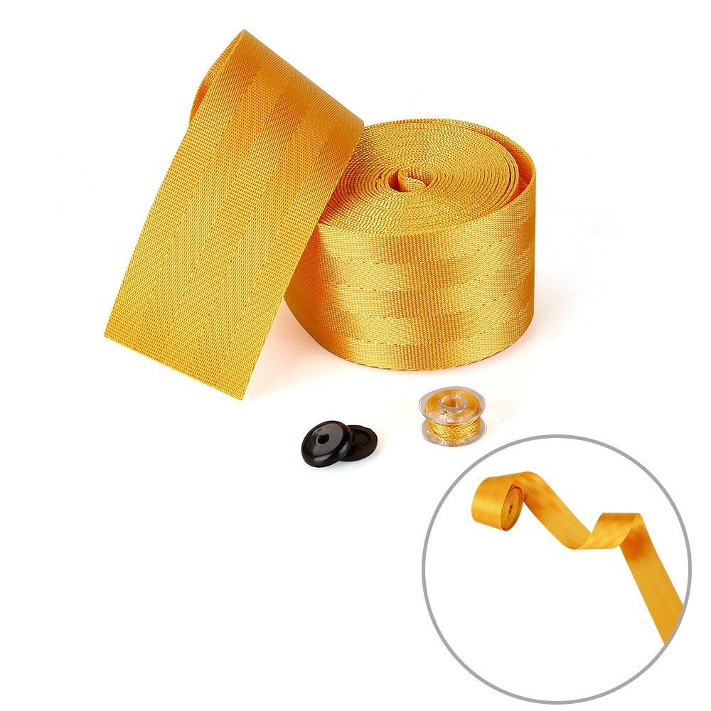 Car for Seat Belt Webbing Polyester for Seat Lap Retractable Nylon Strap Yellow Q