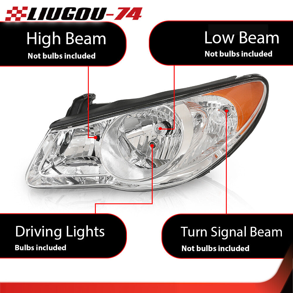 Halogen headlights with bulb on the left side are suitable for the 2007-2010 for Elantra Sedan- v
