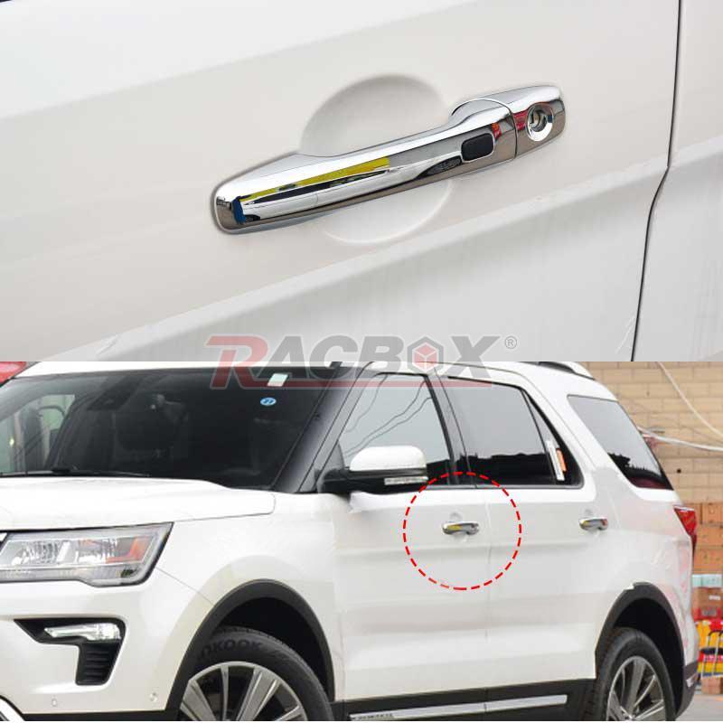 Handle Lock Chrome Exterior Door Cylinder Cap Front Driver Fit for Ford Explorer