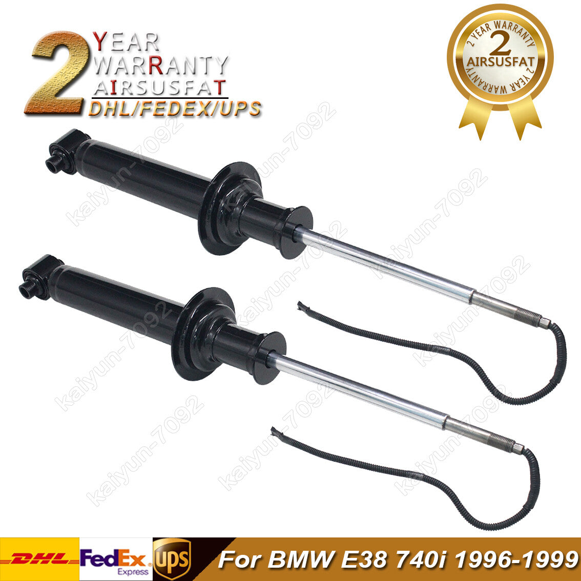 2x for BMW E38 740i 740iL 1996-1999 Rear Shock Absorber Cores w/ EDC 33521091573