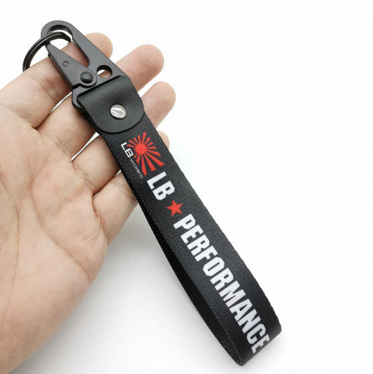 Car keychain/key ring with lanyard - LB performance suitable for Nissan .