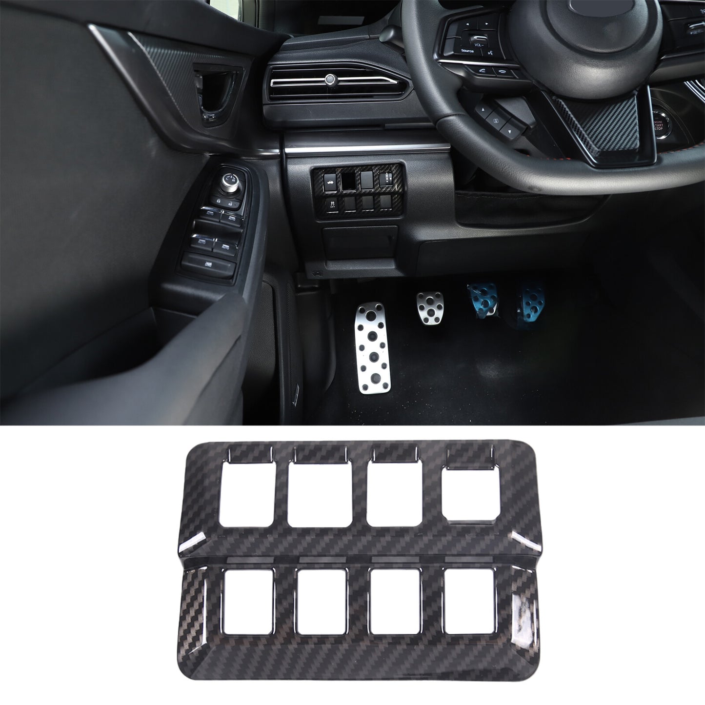 Carbon fiber ABS tailgate cover trim for Subaru WRX 2022-2024 n