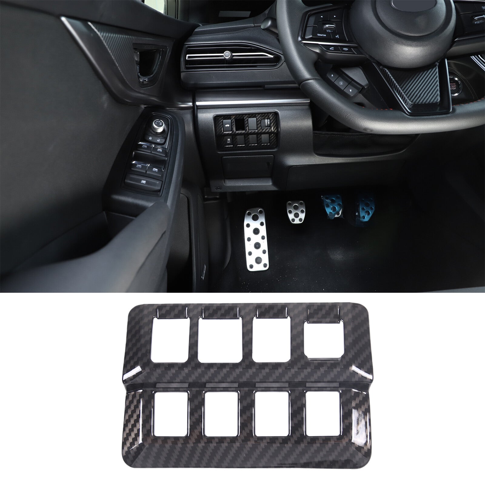 Carbon fiber ABS tailgate cover trim for Subaru WRX 2022-2024 n