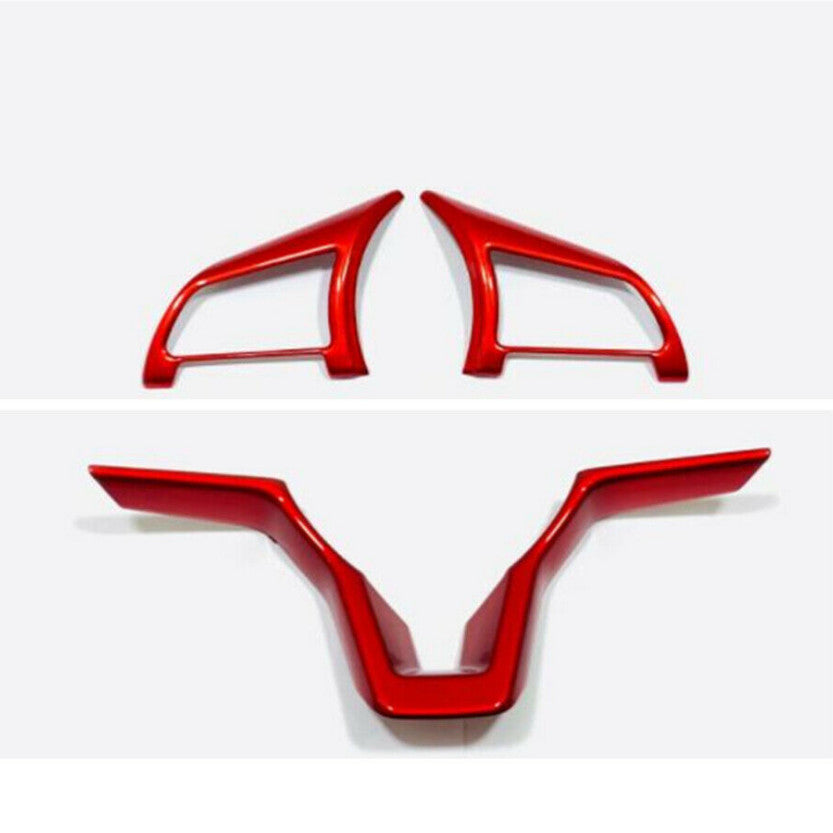3PCS Red ABS Steering Wheel Decor Frame Trim For Versa 2020 2021-2023 n