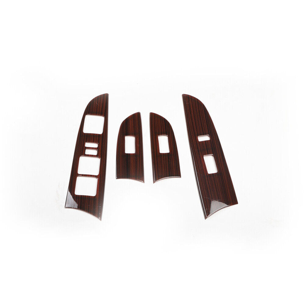 Inner Glass Window Lifting Lock Panel Trim 4PCS Fit for Lexus IS 06-11 Red Wood